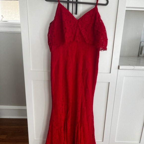 Lulus Caterina Red Lace Maxi Dress - Picture 2 of 5
